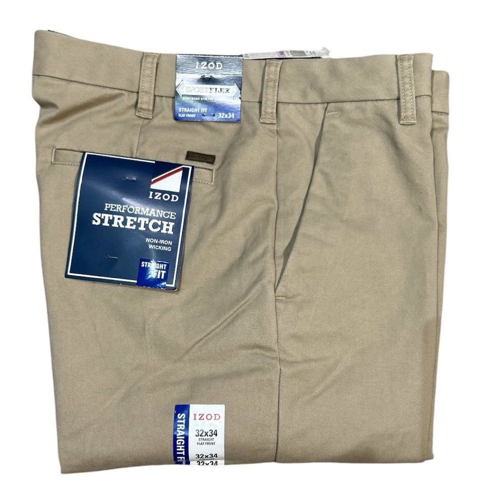 Izod Men's Khaki Slim Fit Pants With Stretch